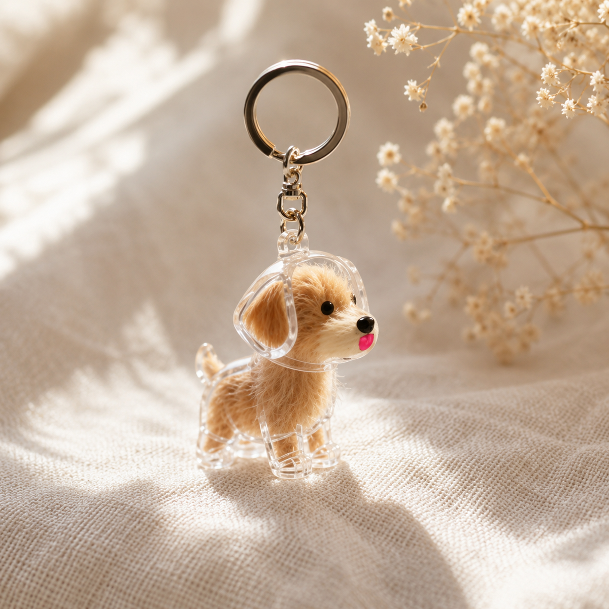 Dogs Hair Storage Pendant Cute Keychain Bag Pendant Couple Car Key Chains Jewelry Souvenir Collection Gift Decor Dog Accessories