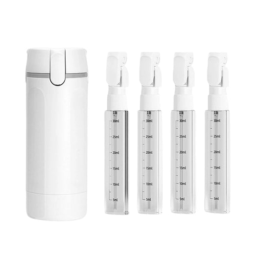 1Pc 4-In-1 Emulsion Dispenser Bottle, Travel Bottle, Minimalist with Labels, Travel Dispenser Bottle, Toiletry Container