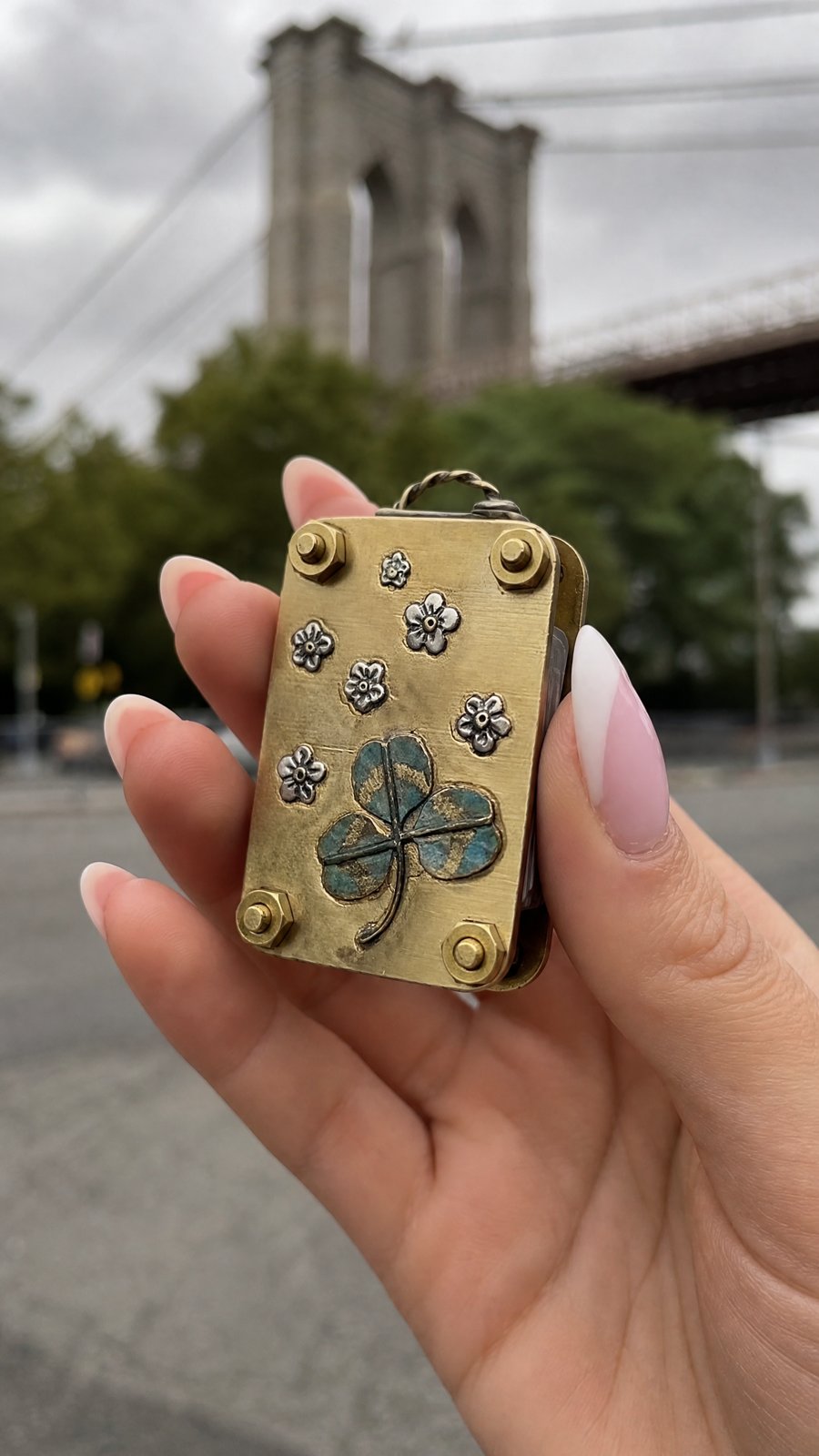 TravelPetals pocket flower press on a trip